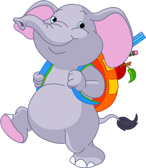 Animal Image With School Bag - Elefante En La Escuela (600x600)