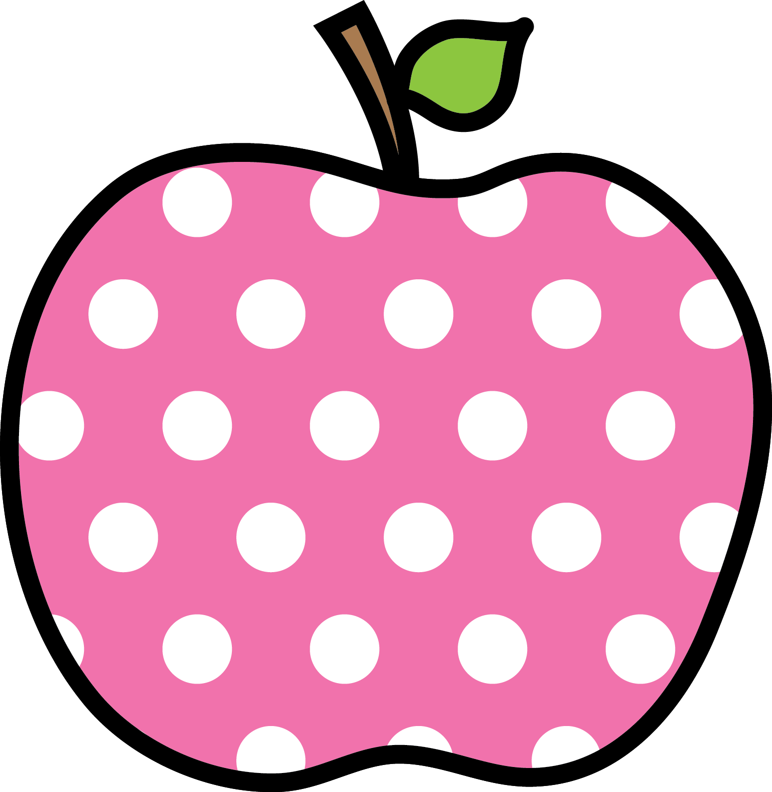 Que Te Como*✿* - Polka Dot Apple Clipart (1545x1585)
