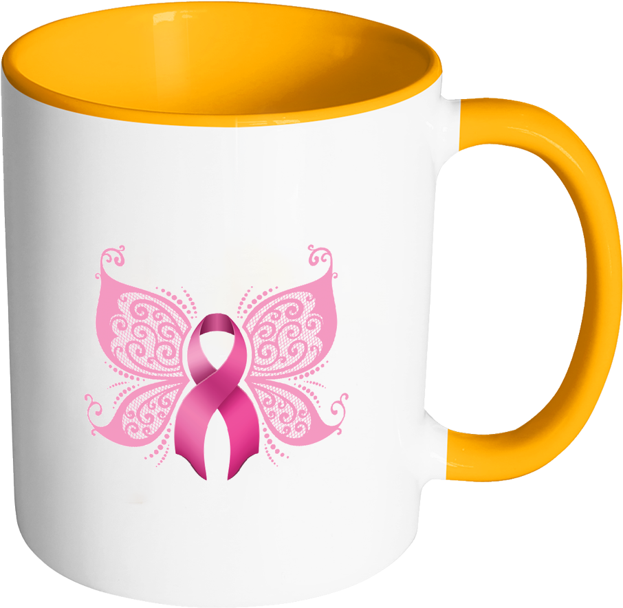 Butterfly Pink Ribbon Breast Cancer Awareness 11oz - Butterfly Breast Cancer Awareness (1024x1024)