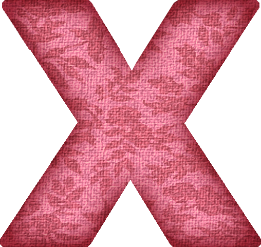 Pink Flower Fabric Letter X - Alphabet Letters In Pink (508x481)