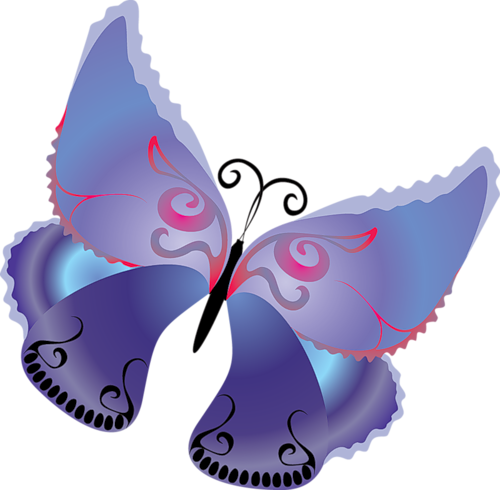 Cartoon Purple Butterfly Clipart - Butterfly Clip Art Cartoon (500x490)