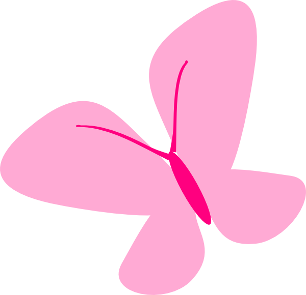 Pink Butterfly Clipart Png - Light Pink Butterfly Clipart (600x580)