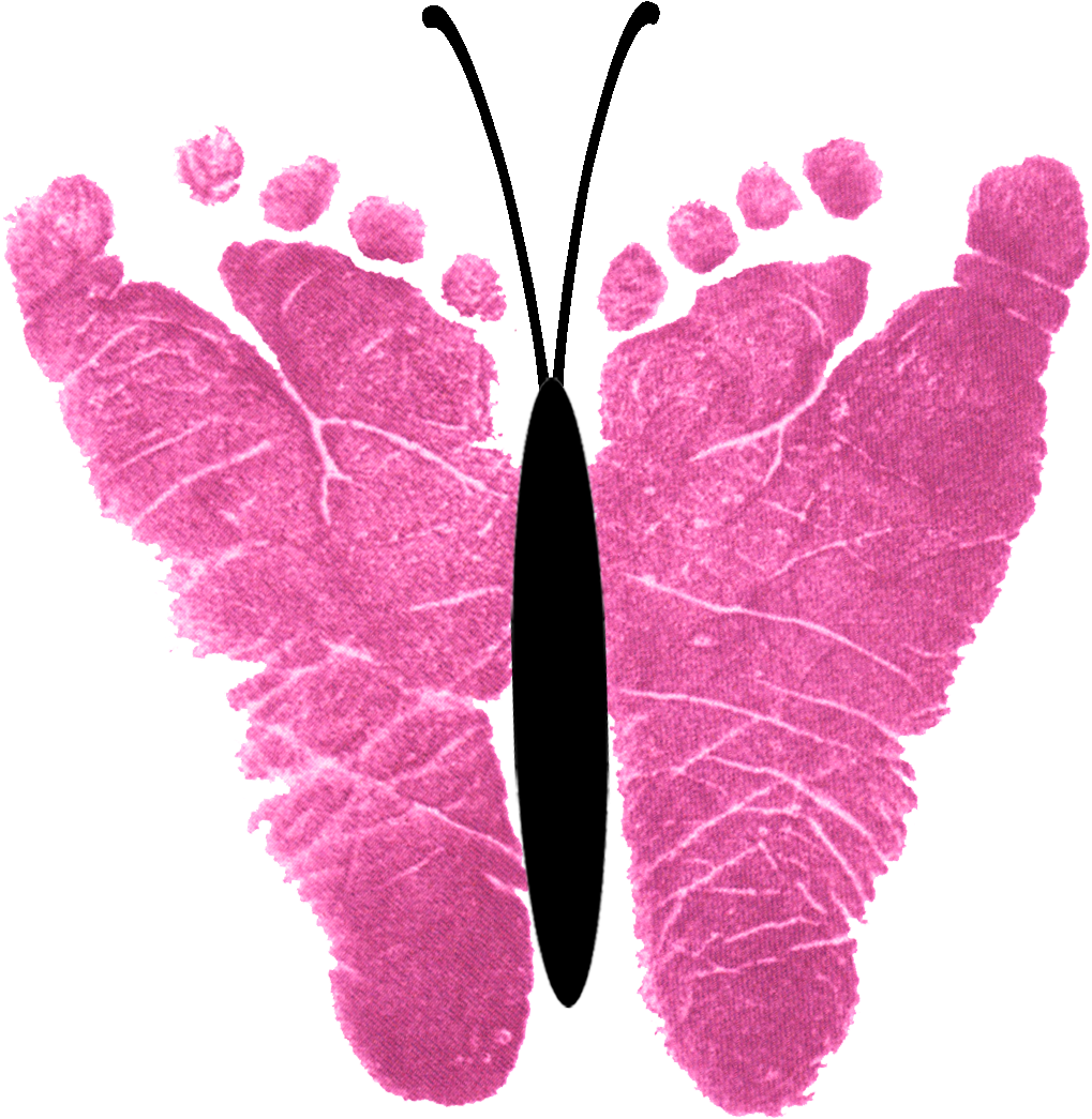 Butterfly With Baby Footprint (1500x1500)