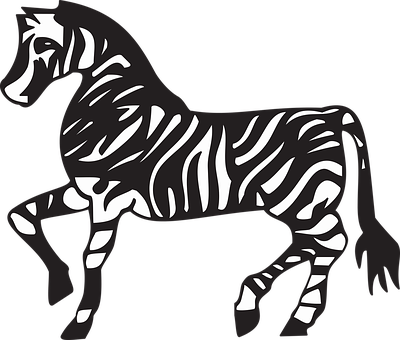 Africa, African, Animal, Mammal, Zebra - Black And White Clipart Of Animals Walking (400x340)