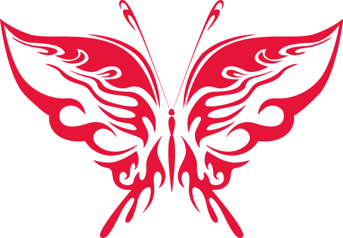 Butterfly Symbol Blue Clip Art - Tribal (674x469)