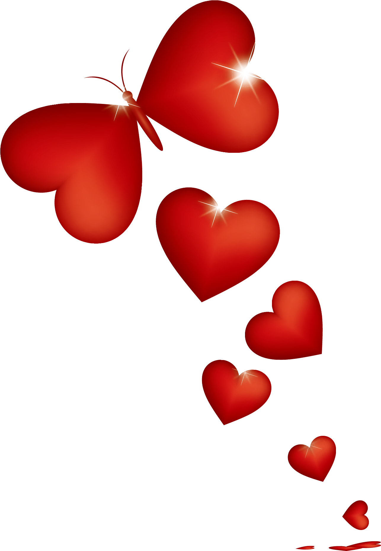 Butterfly Heart Valentines Day Clip Art - 2 Hearts Beat As 1 (1285x1907)