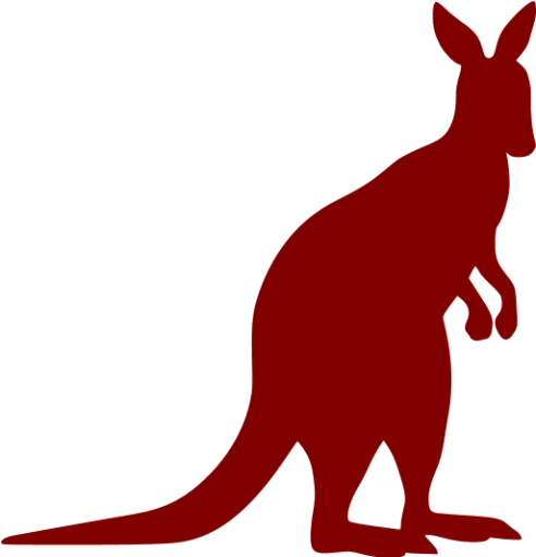 Maroon Kangaroo Icon - Kangaroo Silhouette (512x512)