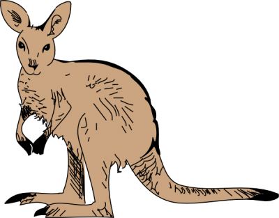 Standing Kangaroo Clip Art At Vector Clip Art - Animated Kangaroo Png (400x313)