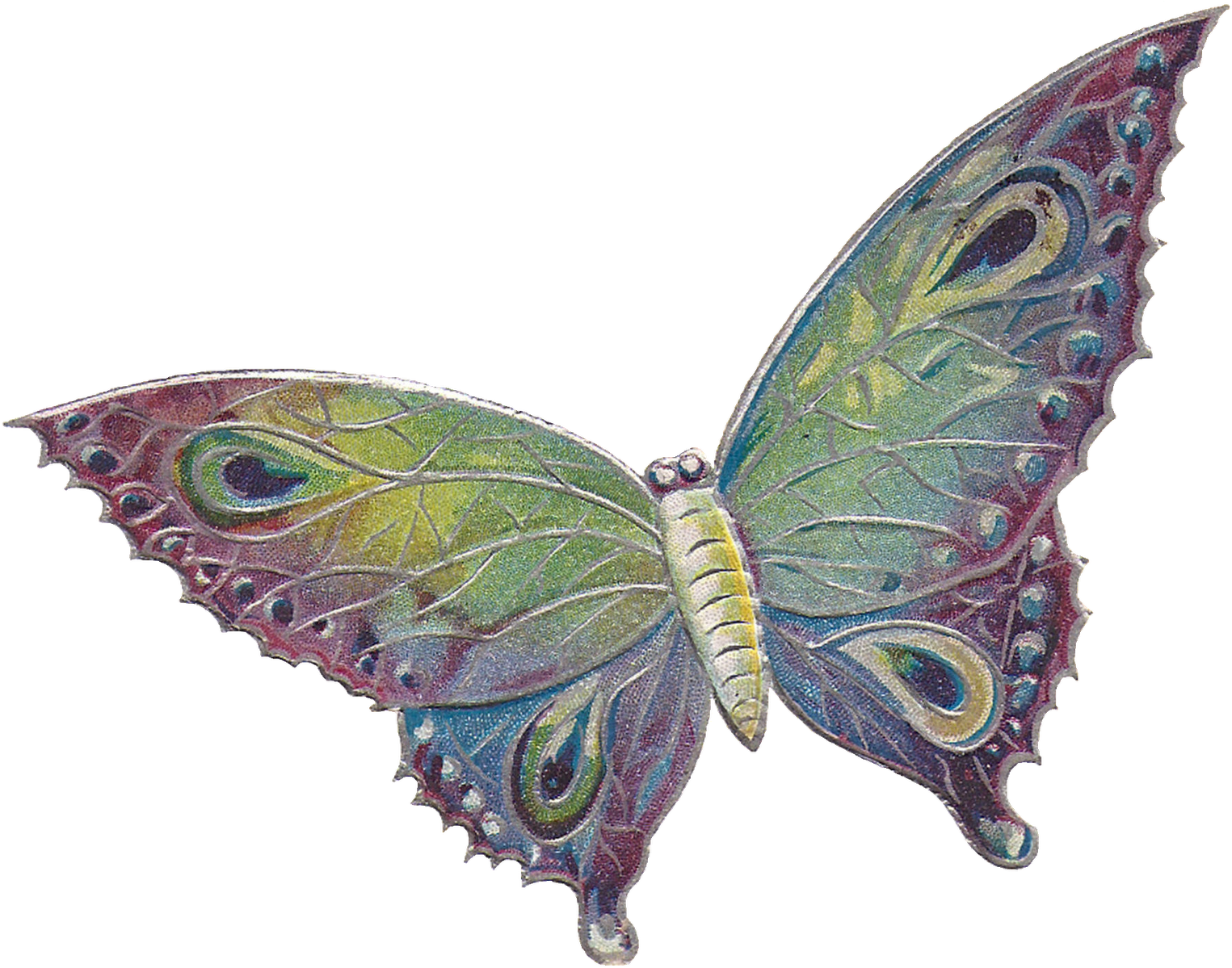 Explore Purple Butterfly, Butterfly Kisses, And More - Vintage Butterfly Clip Art (1600x1201)