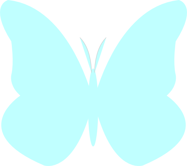 Bright Butterfly Clip Art At - Light Blue Butterfly Drawing (600x533)