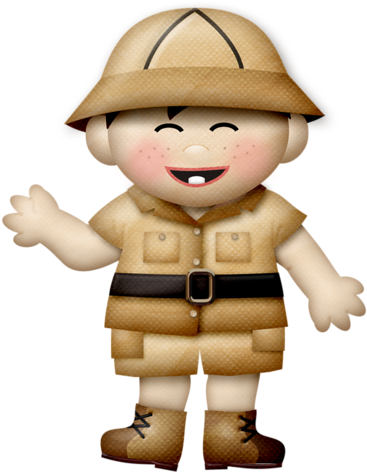 Brown Haired Boy Zoo Keeper - Cute Zoo Keeper Clipart (397x500)