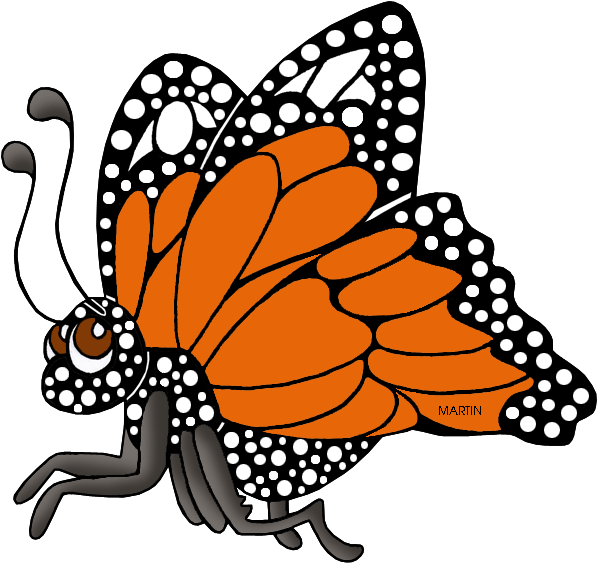 Free Clip Art By Phillip Martin - Clipart Animal Butterfly Cute (648x589)