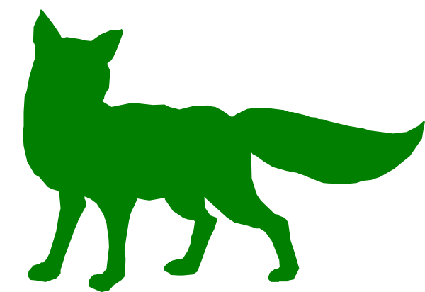 Green Fox Outline Clip Art At Clker - Fox Silhouette (600x412)