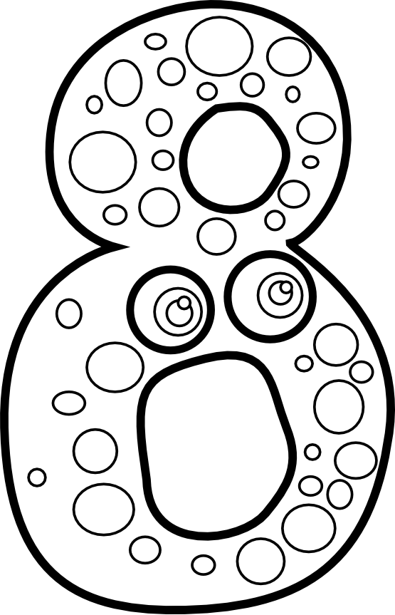 Kablam Number Animals 7 Black White Line Art 555px - Black And White (555x863)
