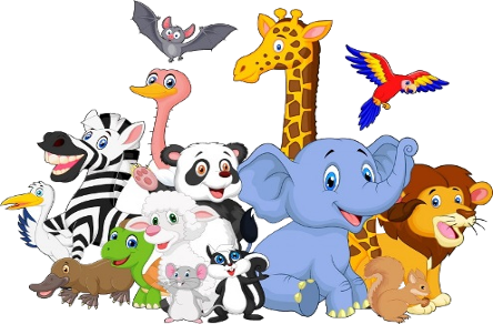 Cartoon Animal Group Header Image - Group Of Animals Cartoon (444x292)