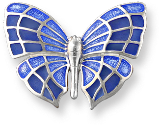 Fine Enamels Sterling Silver Butterfly Brooch-blue - Papilio Machaon (350x350)
