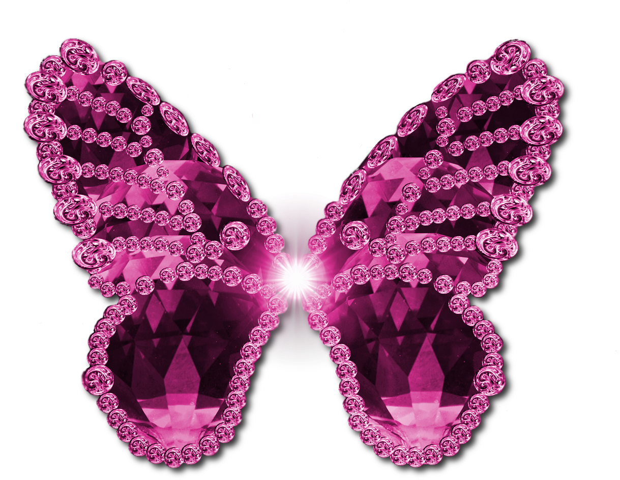 Glitter Clipart Pink Butterfly - Pink And Black Butterflies Png (1367x1096)