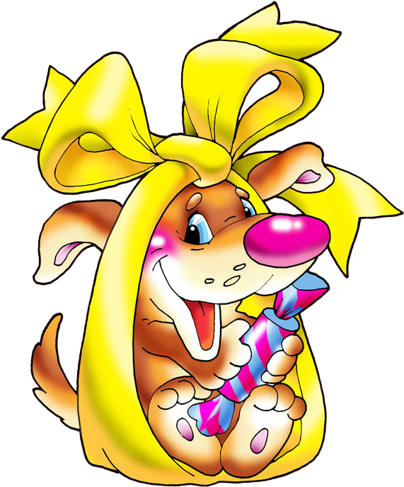 Children Cartoon, Clip Art, Puppy Images, Decoupage, - Поздравление Маме С Именинником (585x696)