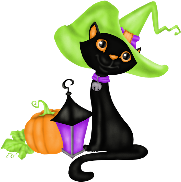Clip Art - Witch Cat (600x600)
