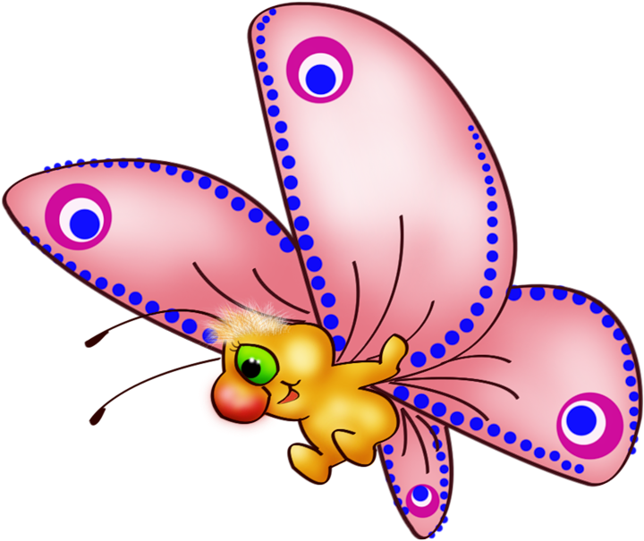 Cute Butterfly Cartoon Clip Art Images On A Transparent - Cartoon Bautterfly (800x800)