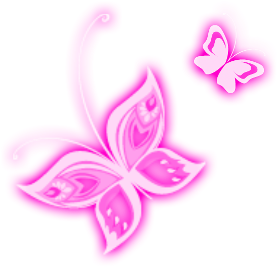 Neon Clipart Butterfly - Pink Butterfly Transparent Background (612x652)