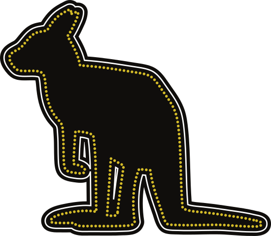 Australian Aboriginal Style Icon Of A Kangaroo - Australian Aboriginal Style Icon Of A Kangaroo (550x479)