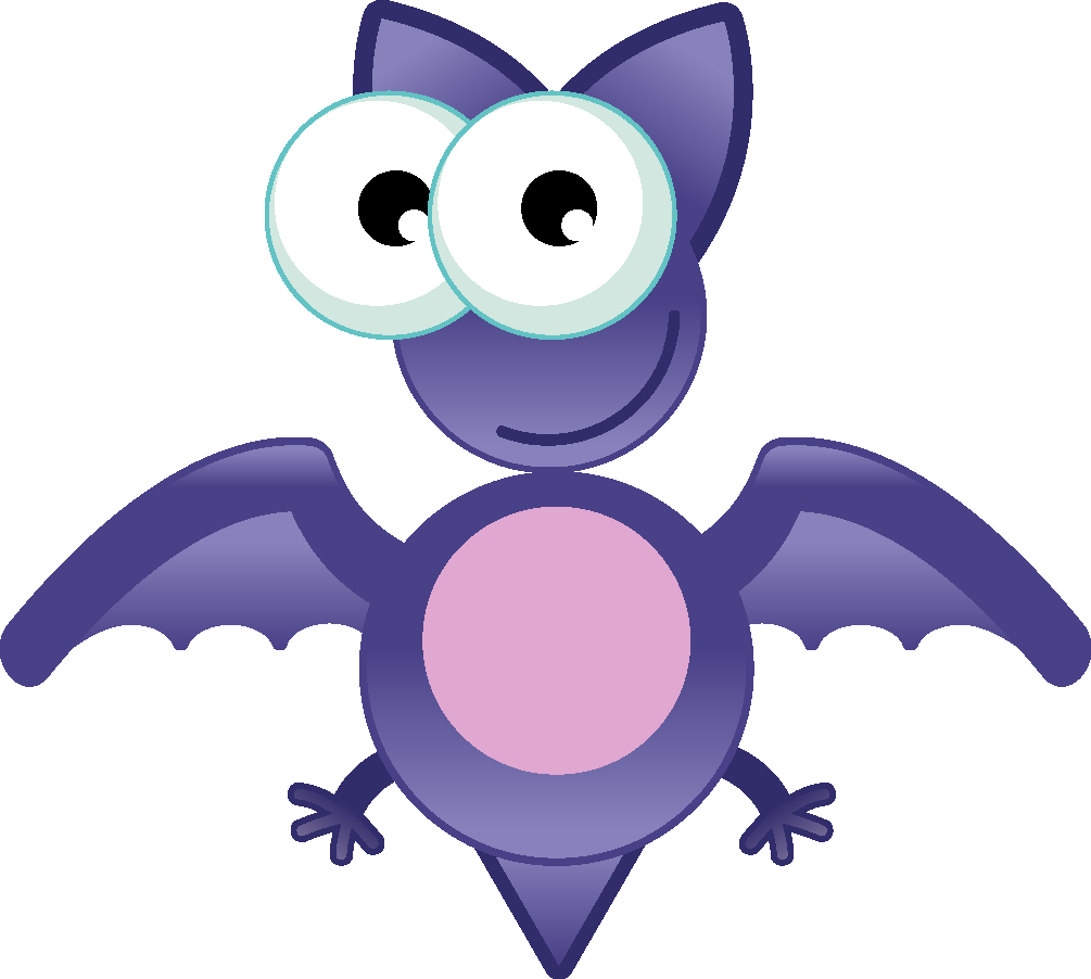 Cute Cartoon Animals - Purple Cartoon Bat Shower Curtain (1005x902)