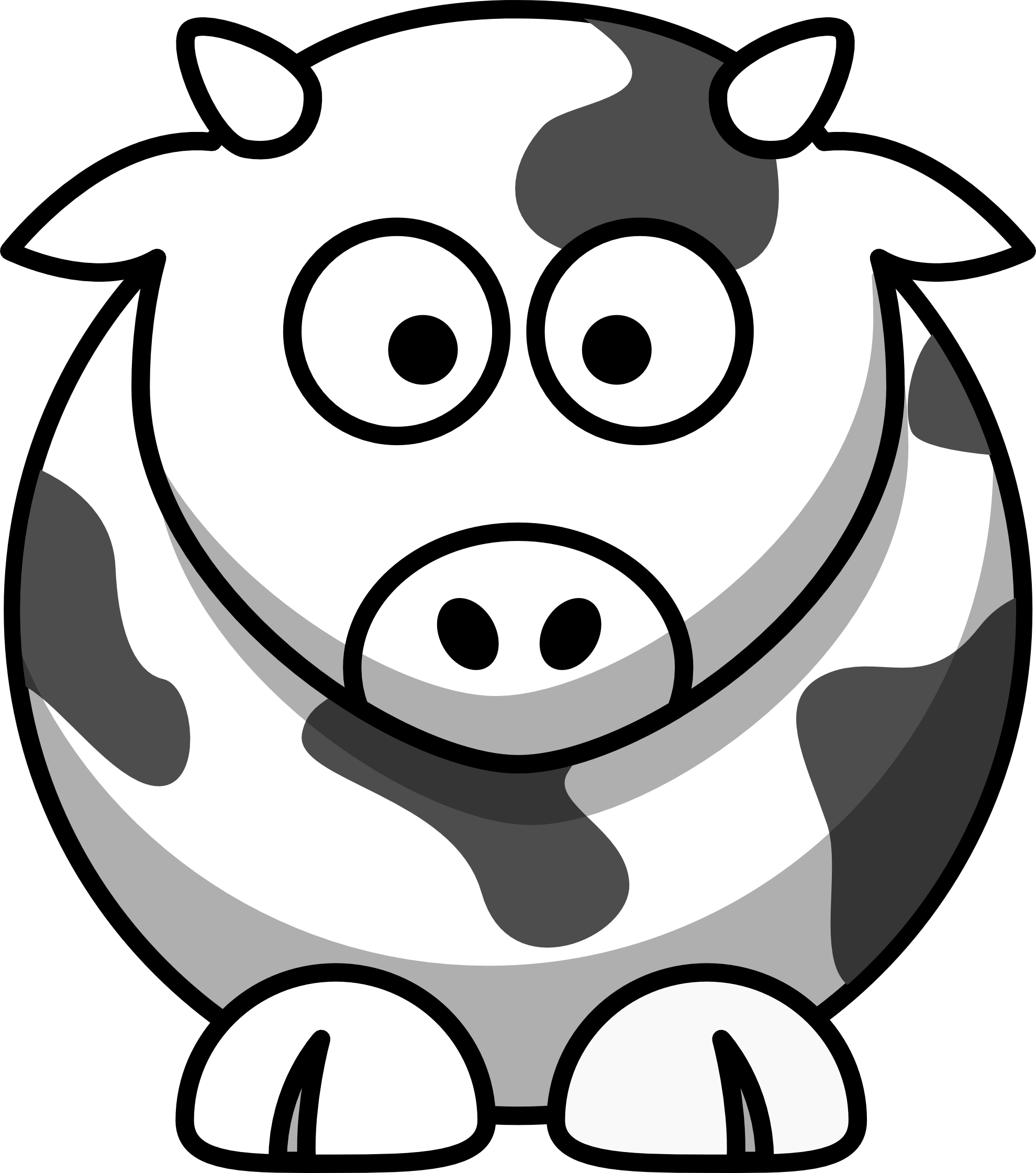 Black And White Cartoon Pictures - Black And White Cartoon Animal (1979x2240)