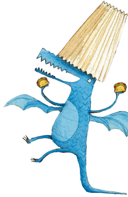 Dragon Birthday Parties - Dragons Love Tacos Illustrations (498x763)