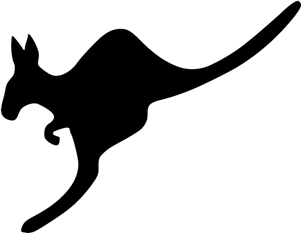 Kangaroo Jumping Transparent Image - Clipart Of Animal Silhouettes (999x775)