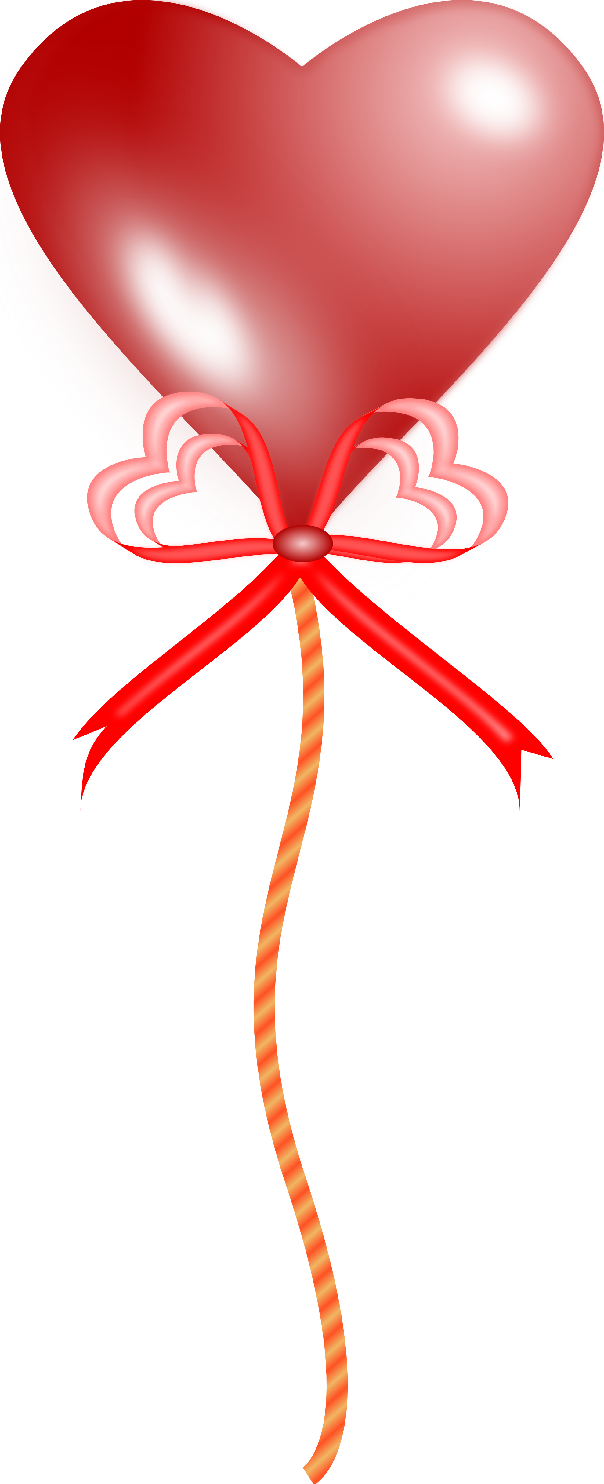 Clipart Animals Black And White Download - Heart Balloon (1979x4859)