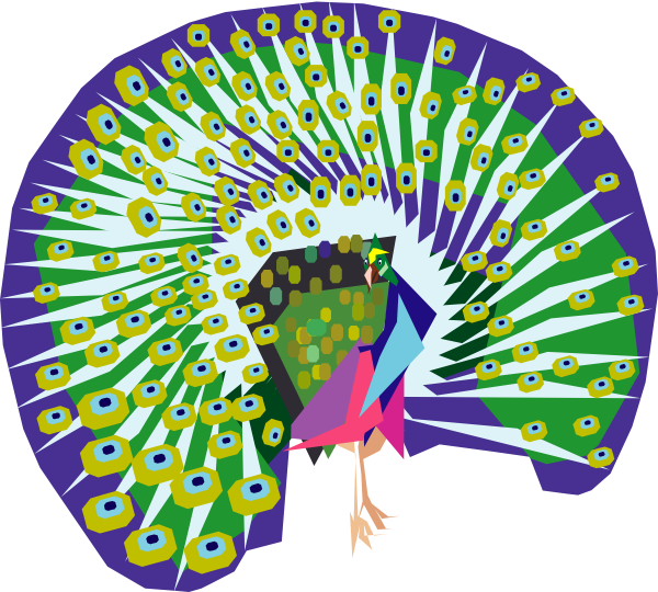 Peacock Clip Art Animal Download Vector Clip - Stylized Peacock Wall Clock (600x540)