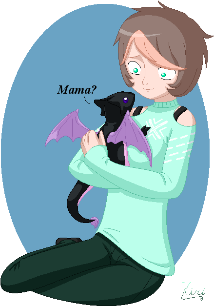 Nickie And The Baby Dragon By Neko Kiri Saezuru - Cartoon (457x640)