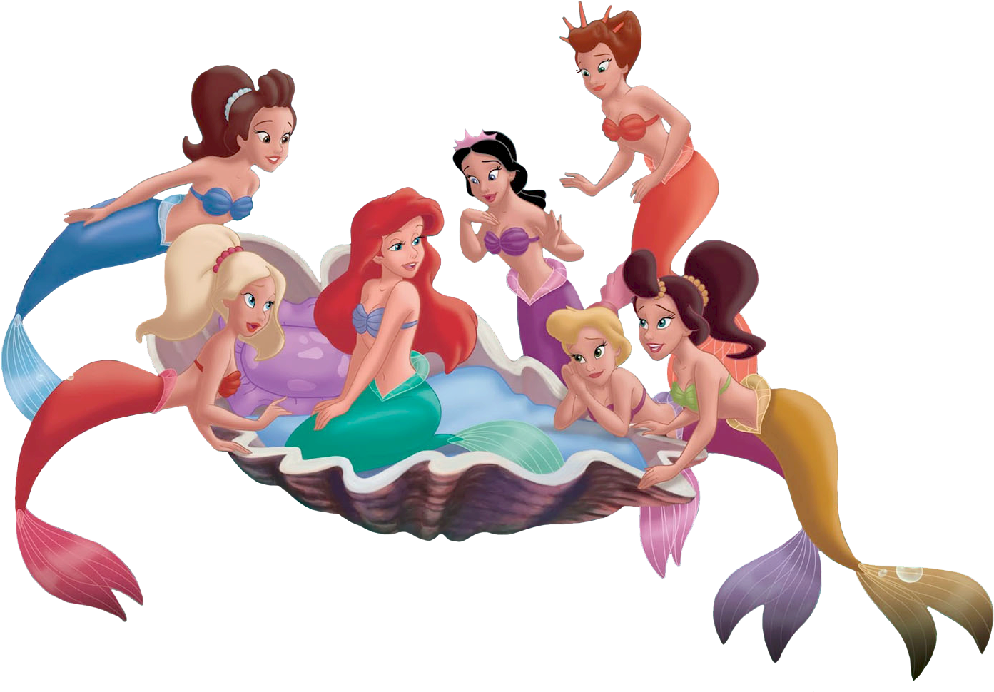 Little - Little Mermaid Sisters Png (1418x994)