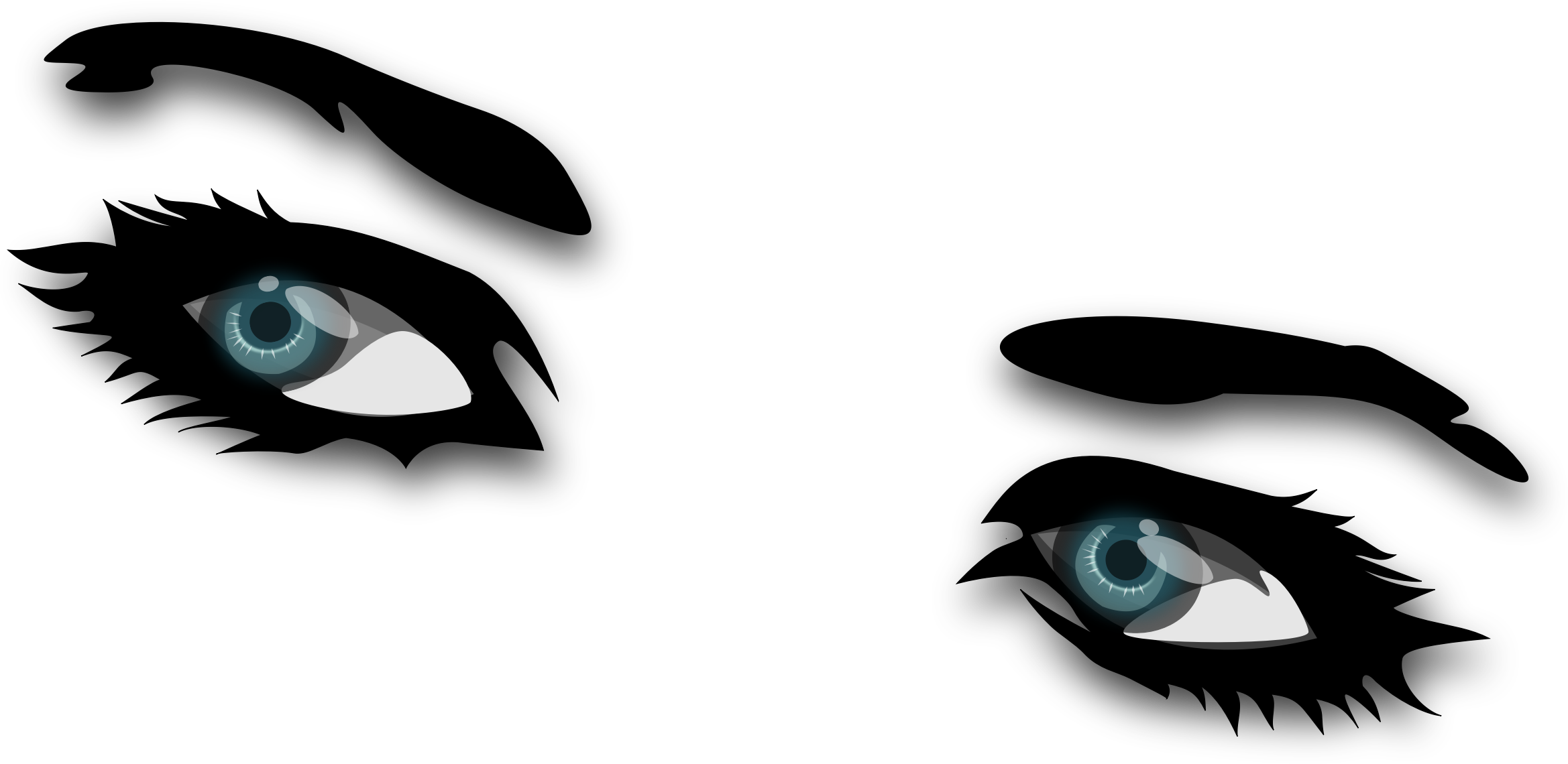 Angry Eyes Clipart - Girls Eye Png (2338x1140)