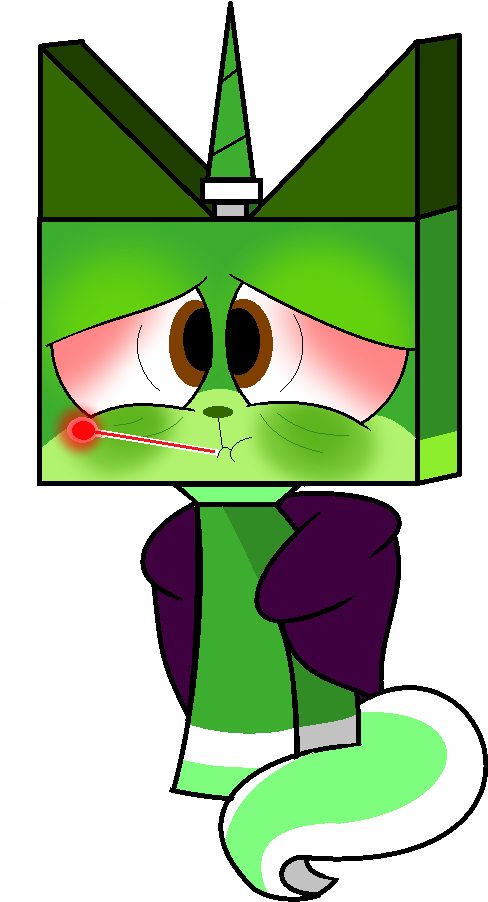 Sick Kitty By Pinksterrainbowpie On Clipart Library - Pinksterrainbowpie Unikitty (542x934)