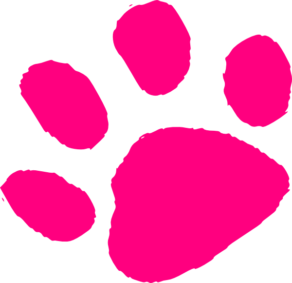 Pink Paw Print Clip Art - Paw Print Clip Art (600x580)