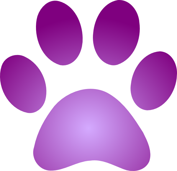Purple Paw Print Clip Art At Clkercom Vector - Purple Dog Paw Print (600x578)