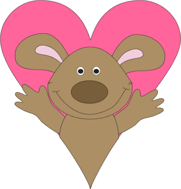 Puppy Clipart Heart - Dog Heart Clip Art (365x380)