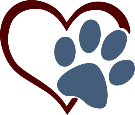 The Craft Chop - Paw Print Heart Svg (453x386)