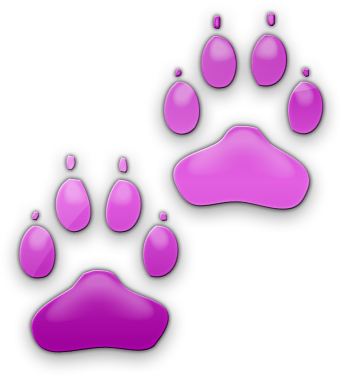 Neon Clipart Dog Paw - Purple Dog Paw Print (420x420)