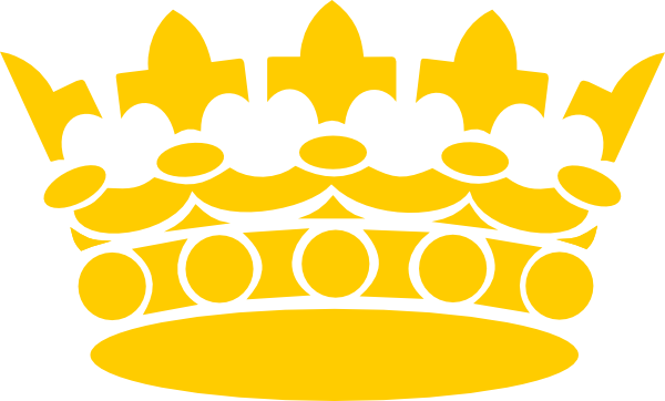 Golden Crown Png Clipart - Crown Vector Png Gold (600x362)