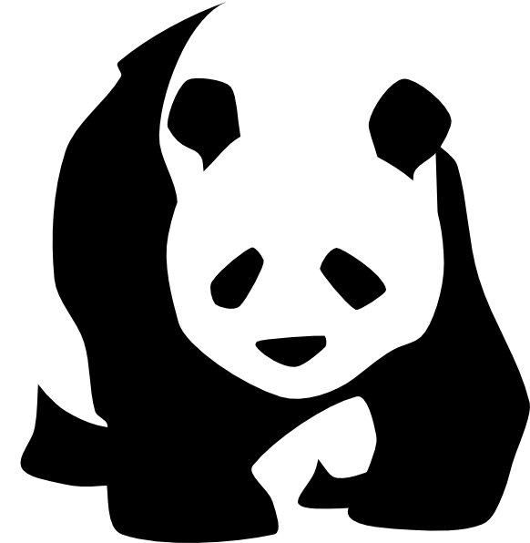 Panda 11 Png Clip Art - Panda Black And White (582x596)