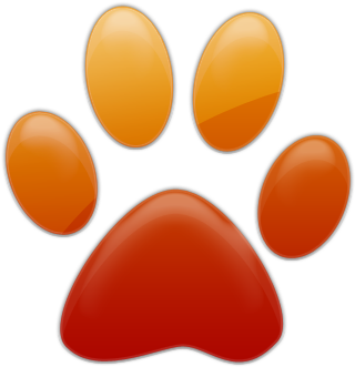 Paw Clipart Orange Cat - Paw Print Clip Art (420x420)