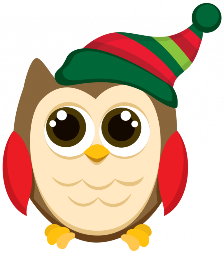 Clipart Christmas Owls Christmas Owl Clip Art Patterns - Christmas Owl Clipart (768x869)