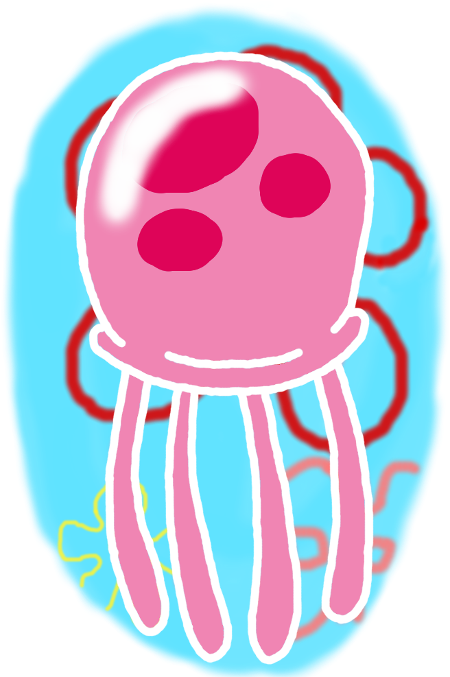 Spongebob Jellyfish Clipart - Gambar Ubur Ubur Spongebob (870x1022)