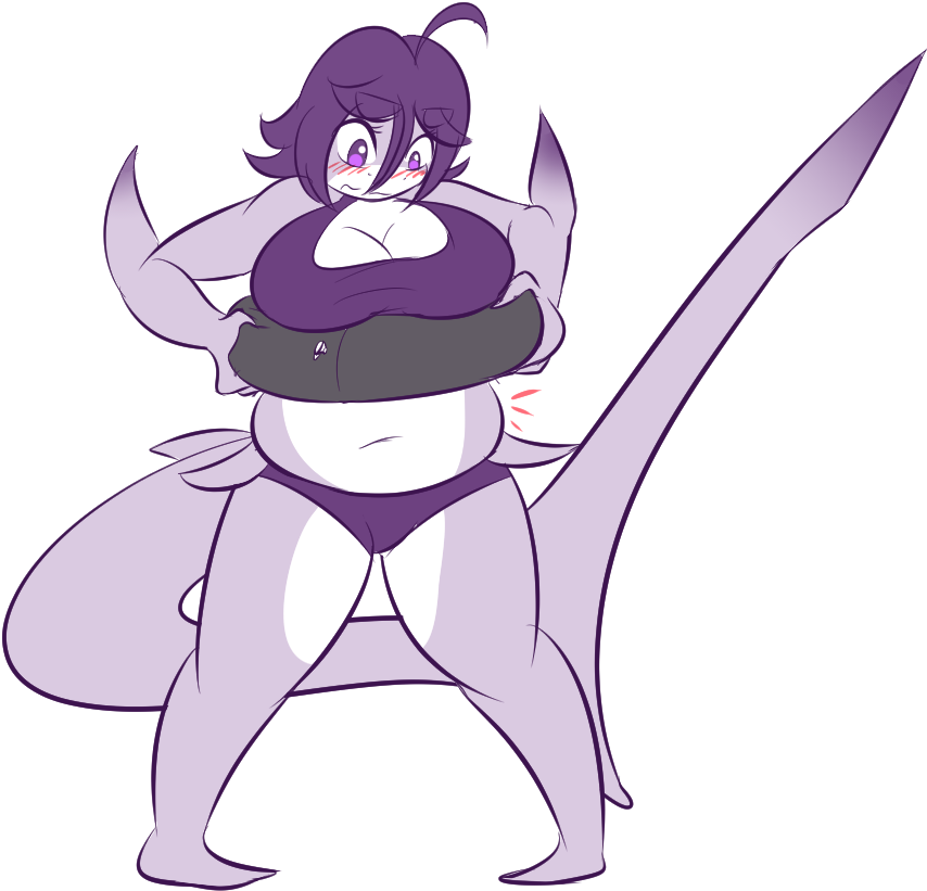 Chubby Shark Stuck In Innertube By Zedrin - Stuck In A Inner Tube (1000x1000)