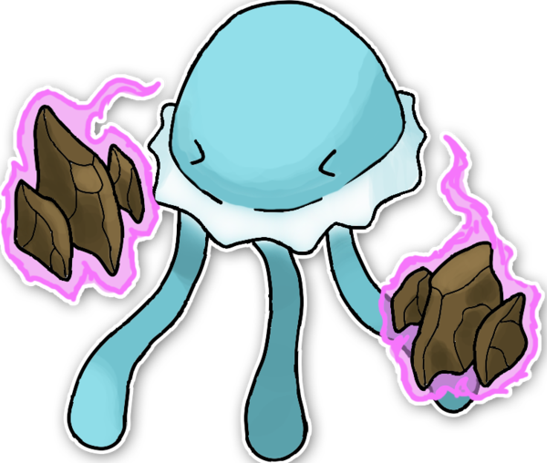 Agilly, The Psychic Jellyfish Fakemon By Xxdeviouspixelxx - Jellyfish Fakemon (600x508)