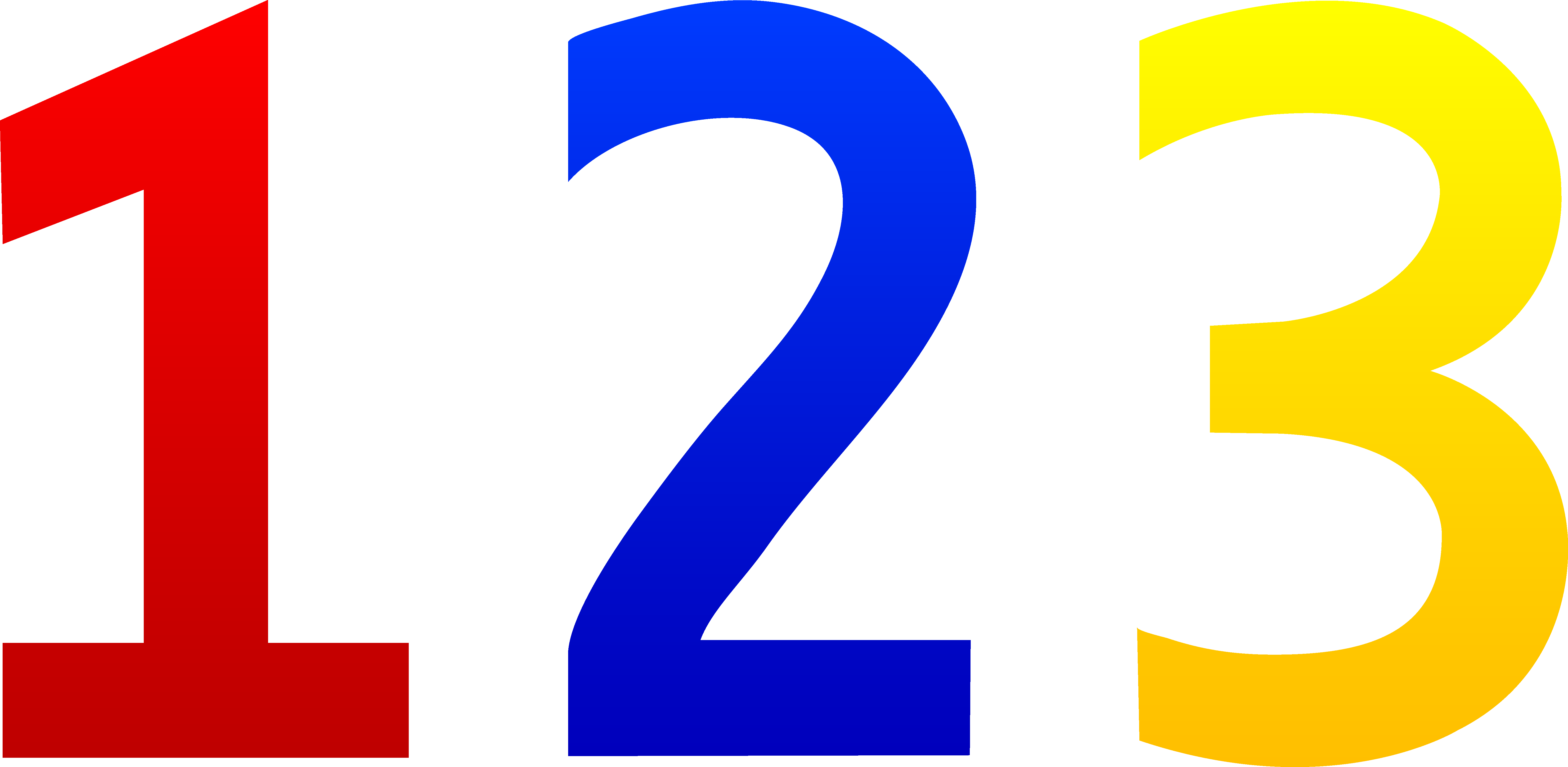 Clipart Number - Number One Two Three (6621x3238)