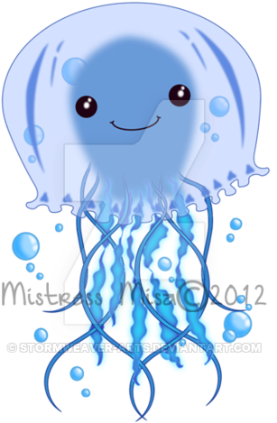 Drawn Jellyfish Chibi - Jellyfish Chibi (400x480)